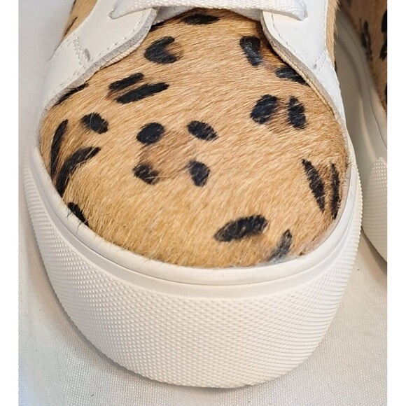 Myra Size 9.5/40 Leopard Hairon Calf Hair Leather Platform Sneaker Low Rise - Picture 11 of 16